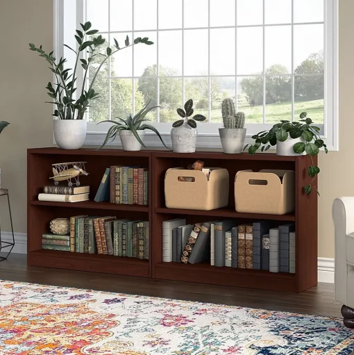 Bush Furniture Bookcases<Universal 30"H 2-Shelf Bookcase, Vogue Cherry, 2/Set (UB001VC)