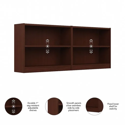 Bush Furniture Bookcases<Universal 30"H 2-Shelf Bookcase, Vogue Cherry, 2/Set (UB001VC)