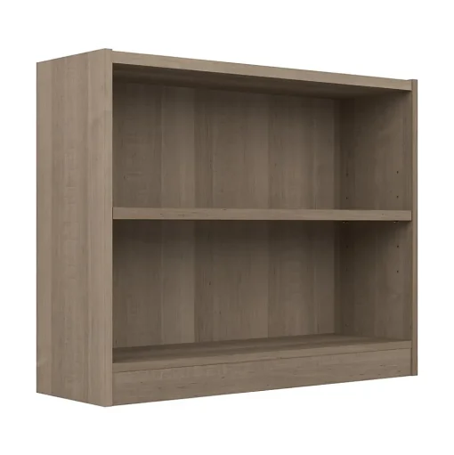 Bush Furniture Bookcases<Universal 30"H 2-Shelf Bookcase with Adjustable Shelf, Ash Gray Laminated Wood (WL12426)