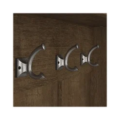 Bush Furniture Storage Cabinets<Woodland Entryway Storage Set with Hall Trees and Shoe Bench with Doors, Ash Brown (WDL011ABR)