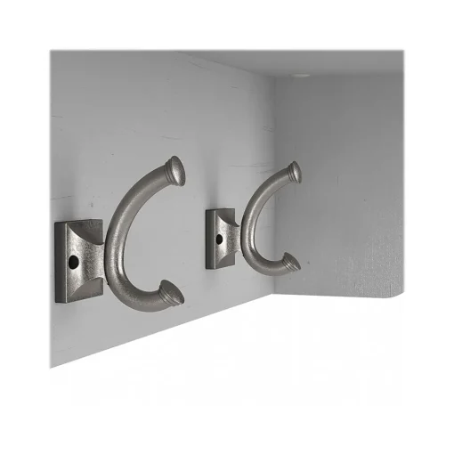 Bush Furniture Storage Cabinets<Woodland 40W Entryway Bench with Doors and Wall Mounted Coat Rack, Cape Cod Gray (WDL009CG)