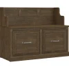 Bush Furniture Storage Cabinets<Woodland 40W Entryway Bench with Doors, Ash Brown (WDL005ABR)