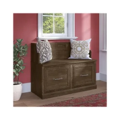 Bush Furniture Storage Cabinets<Woodland 40W Entryway Bench with Doors, Ash Brown (WDL005ABR)