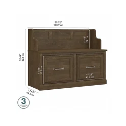 Bush Furniture Storage Cabinets<Woodland 40W Entryway Bench with Doors, Ash Brown (WDL005ABR)