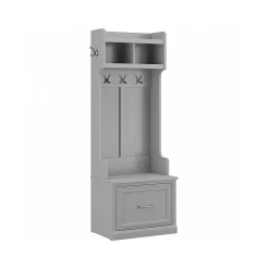 Bush Furniture Storage Cabinets<Woodland 24W Hall Tree and Small Shoe Bench with Drawer, Cape Cod Gray (WDL007CG)