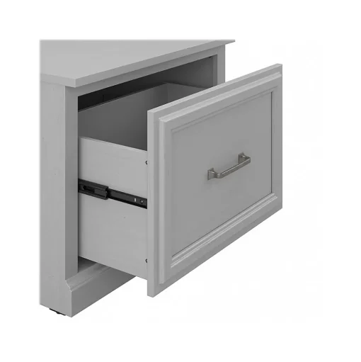 Bush Furniture Storage Cabinets<Woodland 24W Hall Tree and Small Shoe Bench with Drawer, Cape Cod Gray (WDL007CG)