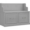 Bush Furniture Storage Cabinets<Woodland 40W Entryway Bench with Doors, Cape Cod Gray (WDL005CG)