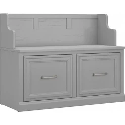 Bush Furniture Storage Cabinets<Woodland 40W Entryway Bench with Doors, Cape Cod Gray (WDL005CG)