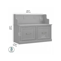 Bush Furniture Storage Cabinets<Woodland 40W Entryway Bench with Doors, Cape Cod Gray (WDL005CG)