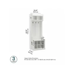 Bush Furniture Storage Cabinets<Woodland 24W Hall Tree and Small Shoe Bench with Shelves, White Ash (WDL008WAS)