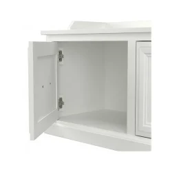 Bush Furniture Storage Cabinets<Woodland 40W Hall Tree and Shoe Storage Bench with Doors, White Ash (WDL001WAS)