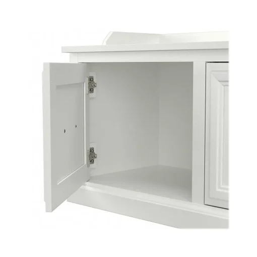Bush Furniture Storage Cabinets<Woodland 40W Hall Tree and Shoe Storage Bench with Doors, White Ash (WDL001WAS)