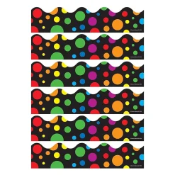 Carson-Dellosa Grade Books<Carson Dellosa Education Big Rainbow Dots Scalloped Border, 39 Feet/Pack, 6 Packs (CD-1255-6)