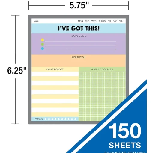 Carson-Dellosa Classroom Paper<I've Got This! Notepad Set, Multicolored (145400)