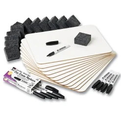 CLN Dry Erase<Charles Leonard® Dry Erase Dual Sided Magnetic Lapboard Class Pack, 9" x 12" (CHL35040)