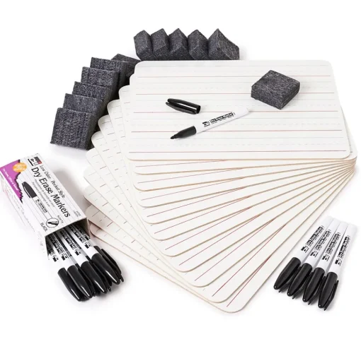 CLN Dry Erase<Charles Leonard Lap Board Class Pack, 1-Sided Lined Boards, Dry Erase Markers, Erasers (CHL35025)