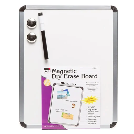 CLI Dry Erase<Charles Leonard Magnetic Plastic Dry-Erase Whiteboard, Aluminum Framed, 11" x 14", Pack of 3 (CHL35314-3)