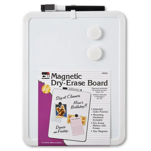 CLN Dry Erase<Charles Leonard Magnetic Dry Erase Board, 8 1/2" x 11", 4/Pk