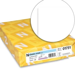 Neenah Paper Resume Paper<CLASSIC CREST® Paper, 8 1/2" x 11", 70 lb., Smooth Finish, Avalanche White, 500/Ream