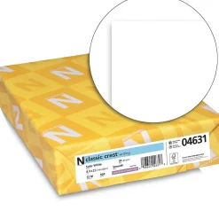 Neenah Paper Resume Paper<CLASSIC CREST® Writing Paper, 8 1/2" x 11", 24 lb., Smooth Finish, Solar White, 500/Ream (04631)