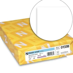 Neenah Paper Resume Paper<CLASSIC CREST® Writing Paper, 8 1/2" x 11", 24 lb., Smooth Finish, Avon Brilliant White, 500/Ream (01338)