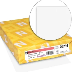 Neenah Paper Resume Paper<CLASSIC® Linen Paper, 8 1/2" x 11", 70 lb., Linen Finish, Avon Brilliant White, 500/Ream