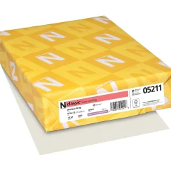 Neenah Paper Resume Paper<CLASSIC® Linen Writing Paper, 8 1/2" x 11", 24 lb., Linen Finish, Antique Gray, 500/Ream