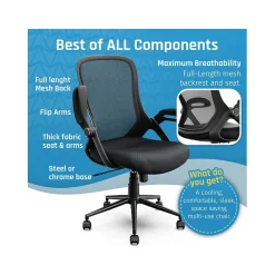 Click365 Ergonomic Chairs<Ergonomic Fabric/Mesh Swivel Task Chair, (CCHR10003A)