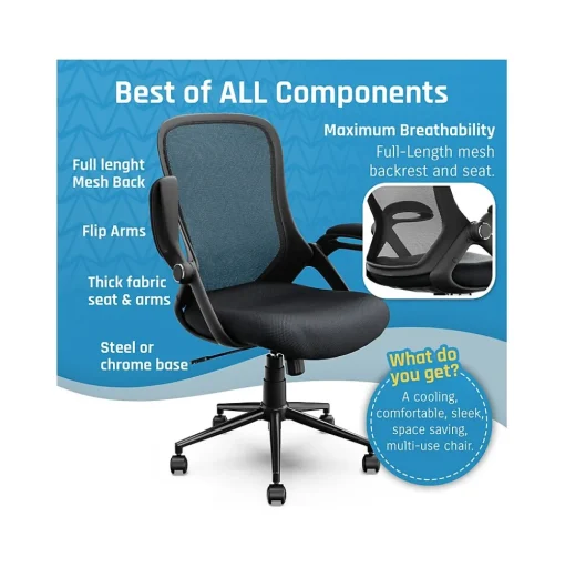 Click365 Ergonomic Chairs<Ergonomic Fabric/Mesh Swivel Task Chair, (CCHR10003A)