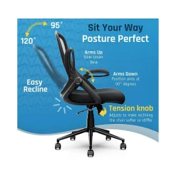 Click365 Ergonomic Chairs<Ergonomic Fabric/Mesh Swivel Task Chair, (CCHR10003A)