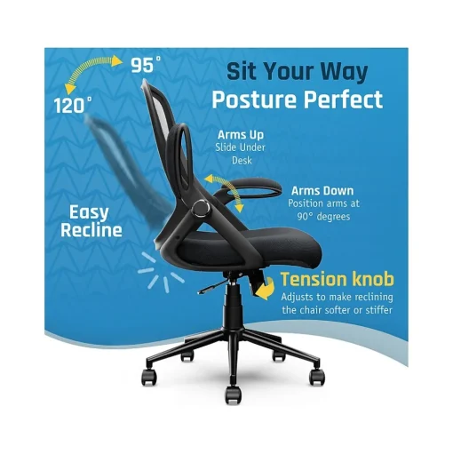 Click365 Ergonomic Chairs<Ergonomic Fabric/Mesh Swivel Task Chair, (CCHR10003A)