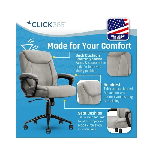 Click365 Ergonomic Chairs<Transform 1.0 Ergonomic Fabric Swivel Desk Chair, (CCHR10001C)