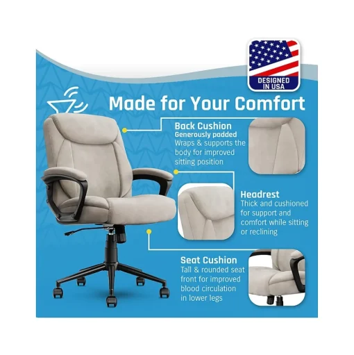 Click365 Ergonomic Chairs<Transform 1.0 Ergonomic Fabric Swivel Desk Chair, (CCHR10001D)