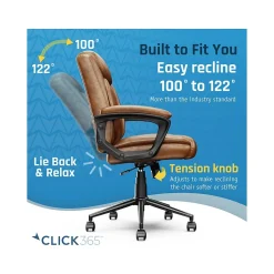 Click365 Ergonomic Chairs<Transform 1.0 Ergonomic Bonded Leather Swivel Desk Chair, (CCHR10001A)