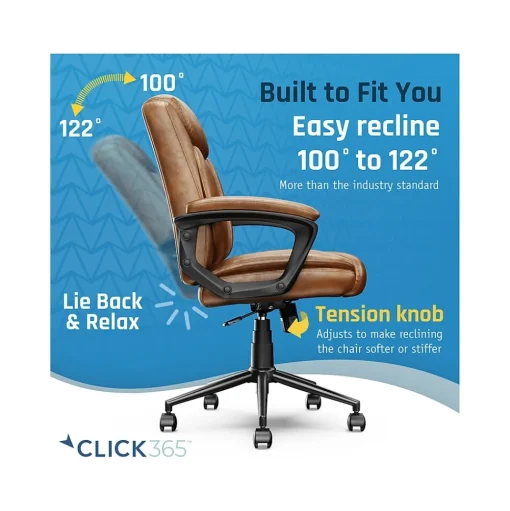 Click365 Ergonomic Chairs<Transform 1.0 Ergonomic Bonded Leather Swivel Desk Chair, (CCHR10001A)