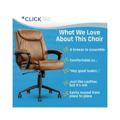 Click365 Ergonomic Chairs<Transform 1.0 Ergonomic Bonded Leather Swivel Desk Chair, (CCHR10001A)