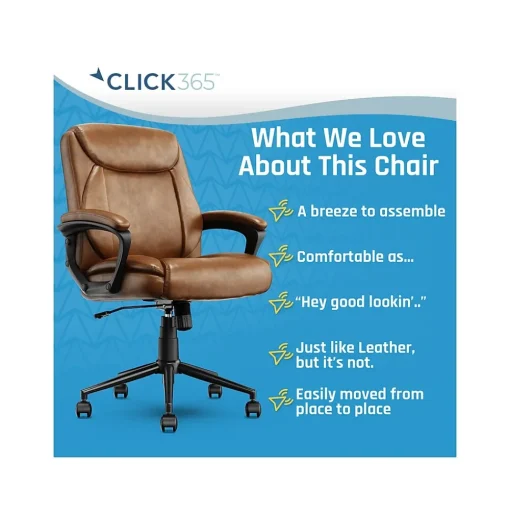 Click365 Ergonomic Chairs<Transform 1.0 Ergonomic Bonded Leather Swivel Desk Chair, (CCHR10001A)