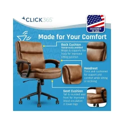 Click365 Ergonomic Chairs<Transform 2.0 Ergonomic Bonded Leather Swivel Desk Chair, (CCHR10007A)