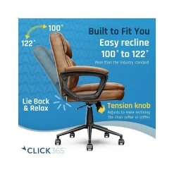 Click365 Ergonomic Chairs<Transform 2.0 Ergonomic Bonded Leather Swivel Desk Chair, (CCHR10007A)