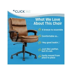 Click365 Ergonomic Chairs<Transform 2.0 Ergonomic Bonded Leather Swivel Desk Chair, (CCHR10007A)