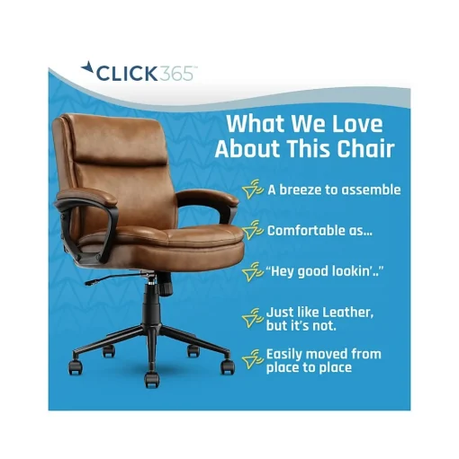 Click365 Ergonomic Chairs<Transform 2.0 Ergonomic Bonded Leather Swivel Desk Chair, (CCHR10007A)