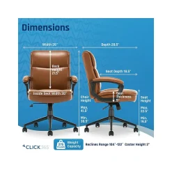 Click365 Ergonomic Chairs<Transform 2.0 Ergonomic Bonded Leather Swivel Desk Chair, (CCHR10007A)