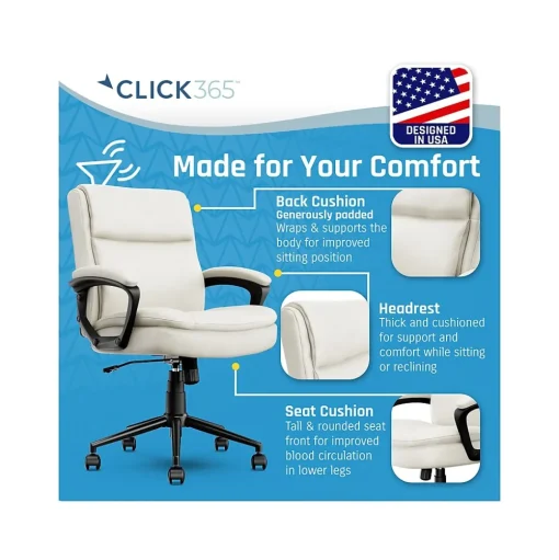 Click365 Ergonomic Chairs<Transform 2.0 Ergonomic Bonded Leather Swivel Desk Chair, (CCHR10007C)
