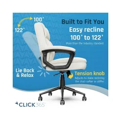 Click365 Ergonomic Chairs<Transform 2.0 Ergonomic Bonded Leather Swivel Desk Chair, (CCHR10007C)