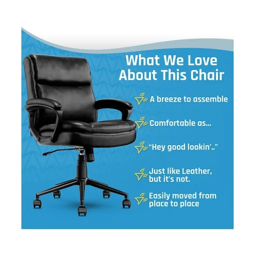 Click365 Ergonomic Chairs<Transform 2.0 Ergonomic Bonded Leather Swivel Desk Chair, (CCHR10007B)