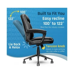 Click365 Ergonomic Chairs<Transform 1.0 Ergonomic Bonded Leather Swivel Desk Chair, (CCHR10001B)