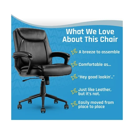 Click365 Ergonomic Chairs<Transform 1.0 Ergonomic Bonded Leather Swivel Desk Chair, (CCHR10001B)