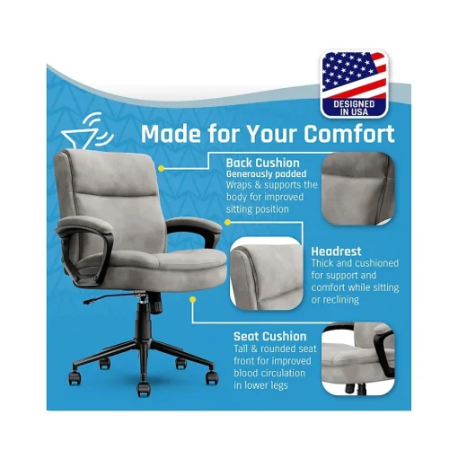Click365 Ergonomic Chairs<Transform 2.0 Ergonomic Fabric Swivel Desk Chair, (CCHR10007D)