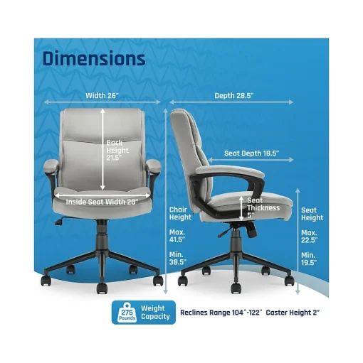 Click365 Ergonomic Chairs<Transform 2.0 Ergonomic Fabric Swivel Desk Chair, (CCHR10007D)