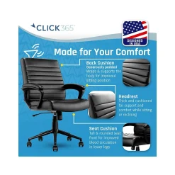Click365 Ergonomic Chairs<Transform 3.0 Ergonomic Bonded Leather Swivel Desk Chair, (CCHR10008B)